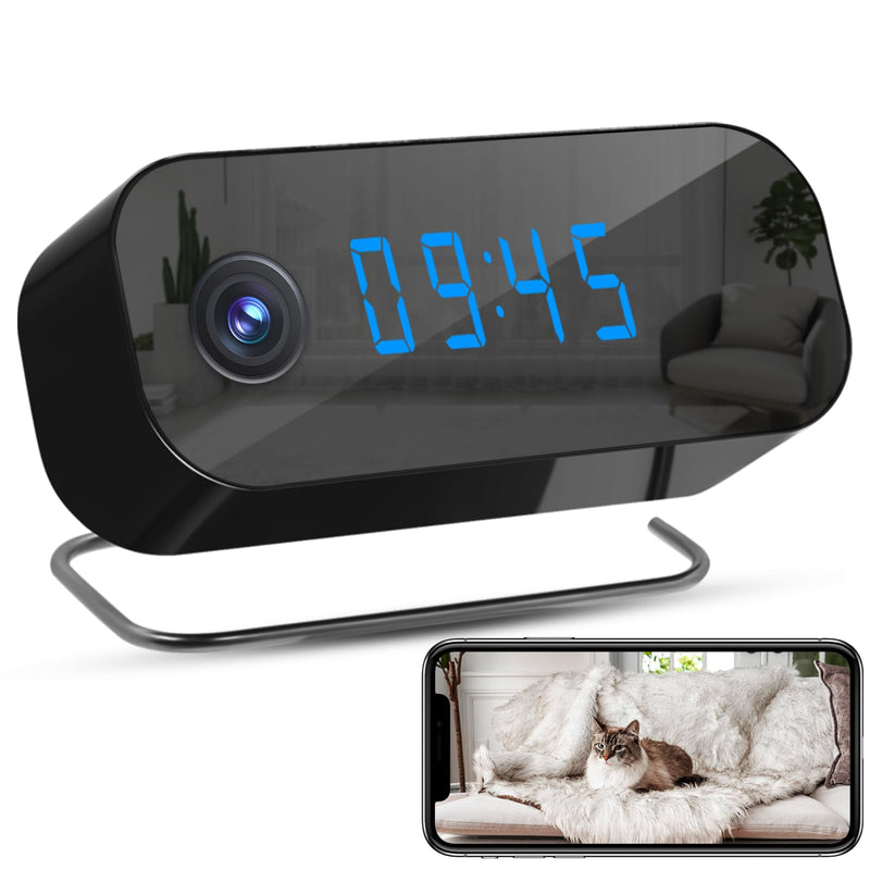 DJDAI Hidden Camera Clock, 1080P HD WiFi Security Cameras with Night Vision, Motion Detection, 2.4/5GHz Wireless Nanny Cam with Remote View for Indoor, No Audio Function
