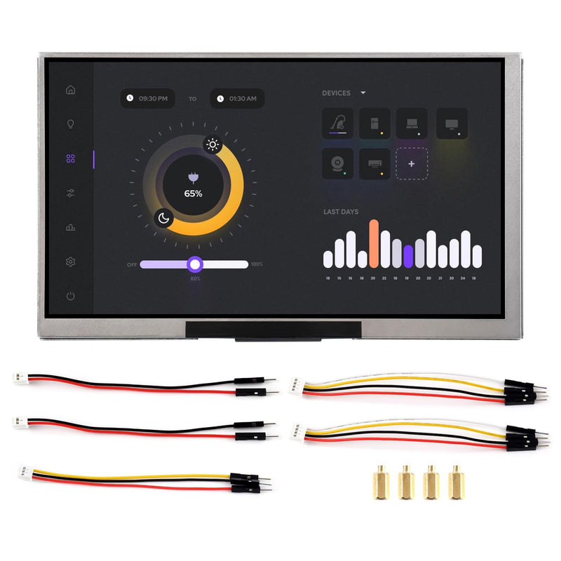 Waveshare ESP32-S3 7inch LCD Development Board, ESP32 with Display, 1024×600, 32-bit LX7 Dual-core Processor, 240MHz Frequency, Supports WiFi & Bluetooth, with Onboard Antenna, No Touch Function
