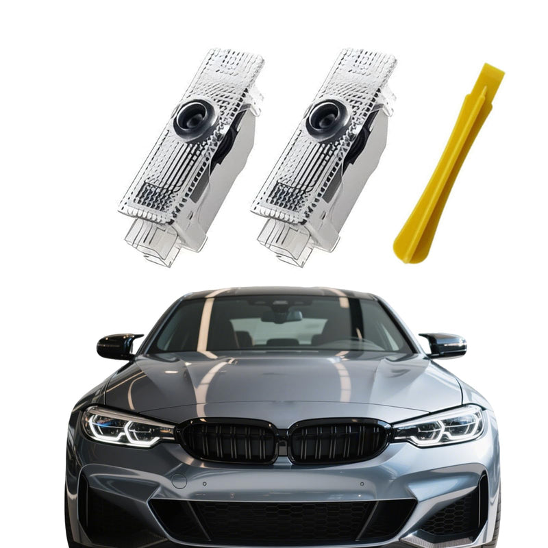 Reanna 2pcs Car Door Lights Logo,LED Door Logo Projector Compatible with 1/3/4/5/6/7, x1/x2/x3/x4/x5/x6/x7, M/328i/28i/530i/528i/e92, Welcome Lights Puddle Lights Shadow Ghost Lamp(M)