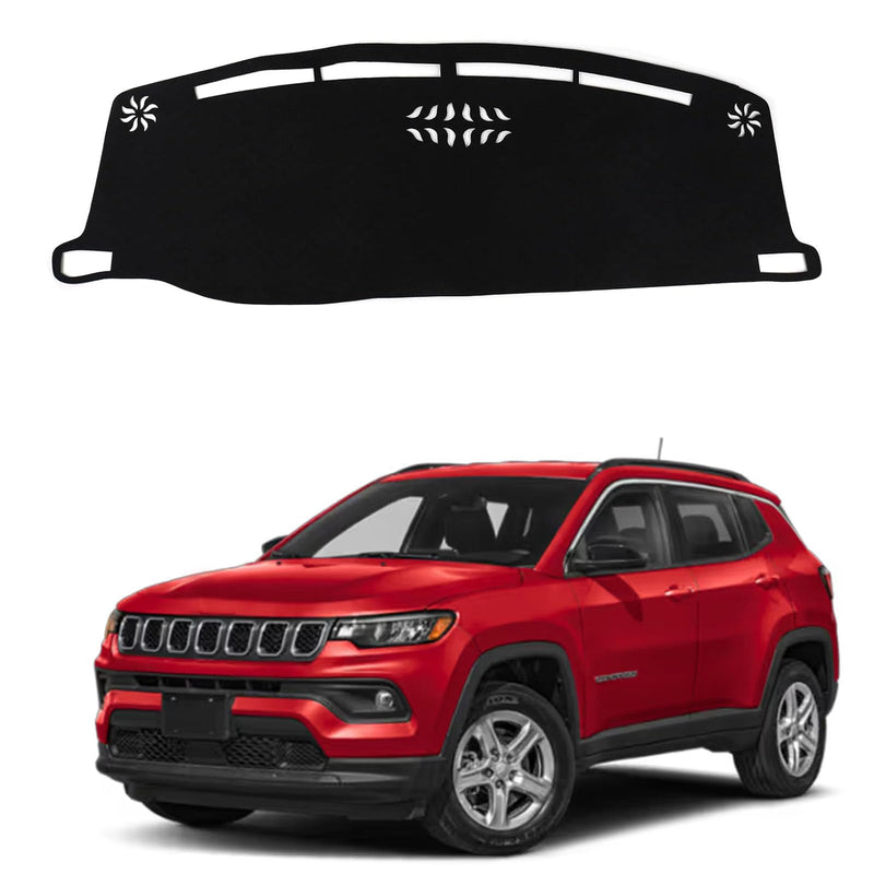 Dashboard Mat Cover for Jeep Compass 2022-2025 Nonslip Center Console Sunshield Glare UV Rays Protector Accessories