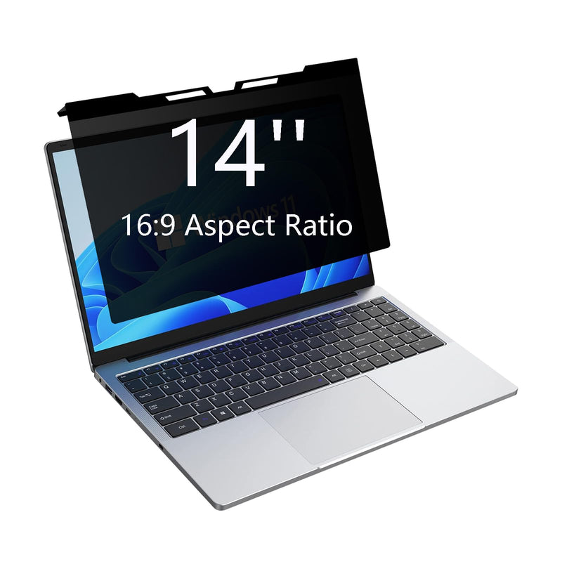 Laptop Privacy Screen 14 Inch Anti Blue Light Screen Protector, Laptop Screen Privacy Shield - 16:9 Aspect Ratio Hanging Style 14.0''W Widescreen (16:9)