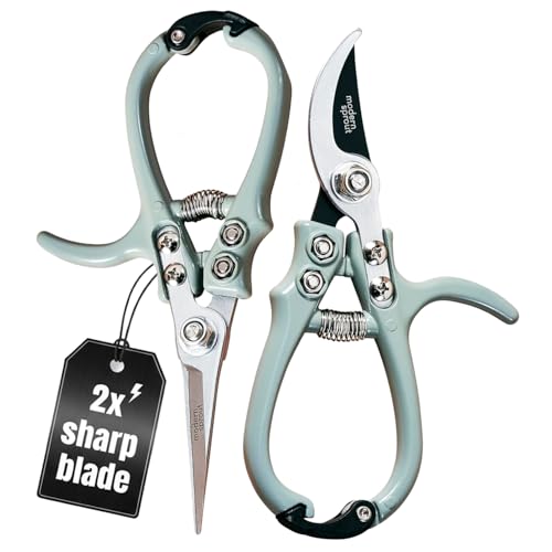 Modern Sprout Hand Pruners+Shears Set w/Blister - Gardening Tools - Sage