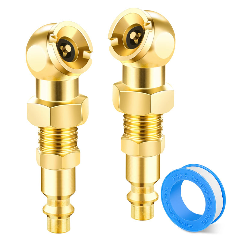 2 Pack Ball Foot Air Chucks for Tires - 1/4" FNPT Metal Quick Connect，Leak-Proof Tire Inflator Nozzle, for Air Compressor, Bike, Car & Truck Tires