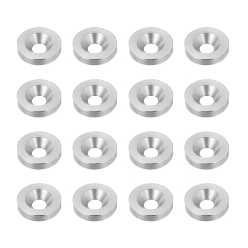MECCANIXITY 16 Pcs M6 Finish Countersunk Washer, 4x20mm 304 Stainless Steel Counterbore Head Washers Gaskets Shim for Mechanical Accessories Parts, Silver M6x4x20mm