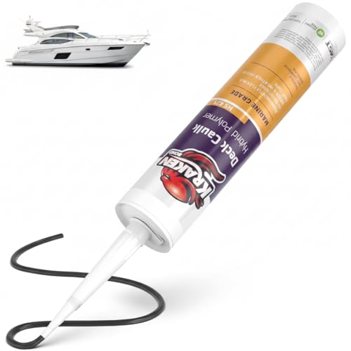 Kraken Bond Black Marine Sealant 5200 - (1x9.8 Fl. Oz) Fast Dry UV Resistant Marine Grade Caulk, Low Odor, Paintable, Waterproof for Boat Maintenance and All Weather Conditions, 1 Pack