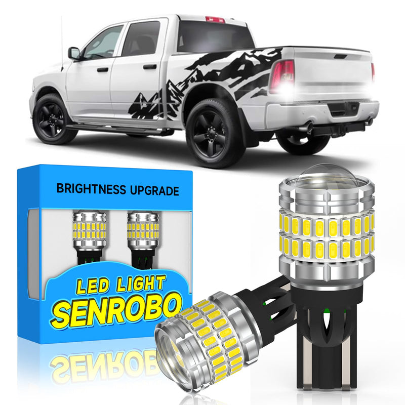 921 912 LED Reverse Light Bulb Fit for Dodge 2009-2018 Ram 1500 2019-2024 Ram 1500 Classic, Super Bright T15 LED Bulb with Lens, 6000K Cool White Backup Lights Replacement, Pack of 2 For Dodge Ram 1500(2009-2018)