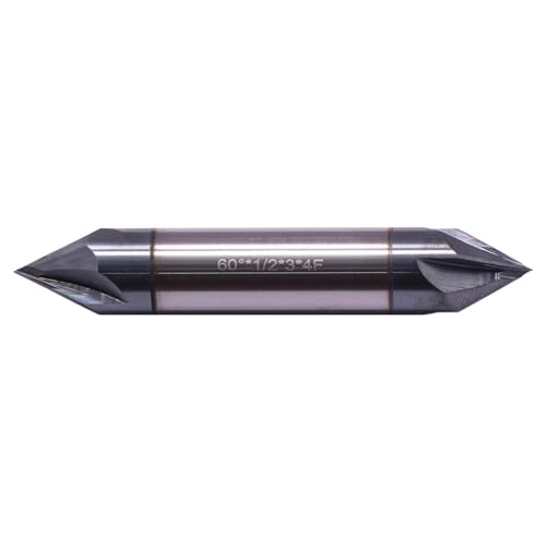1/2" 4 Flute 60° Double End Solid Carbide Chamfer End Mill - AlTiN Coated 1/2 in 60° Chamfer Angle