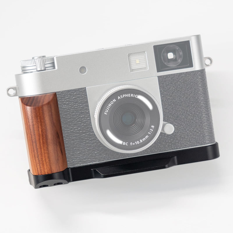 L-Shaped Camera Handle ，Compatible with FUJIFILM Fuji X Half X-HF1 Camera ，Precious Vintage Solid Wood Grip | Handcrafted by Experienced Artisans (Desert Ironwood Black) Desert Ironwood Black