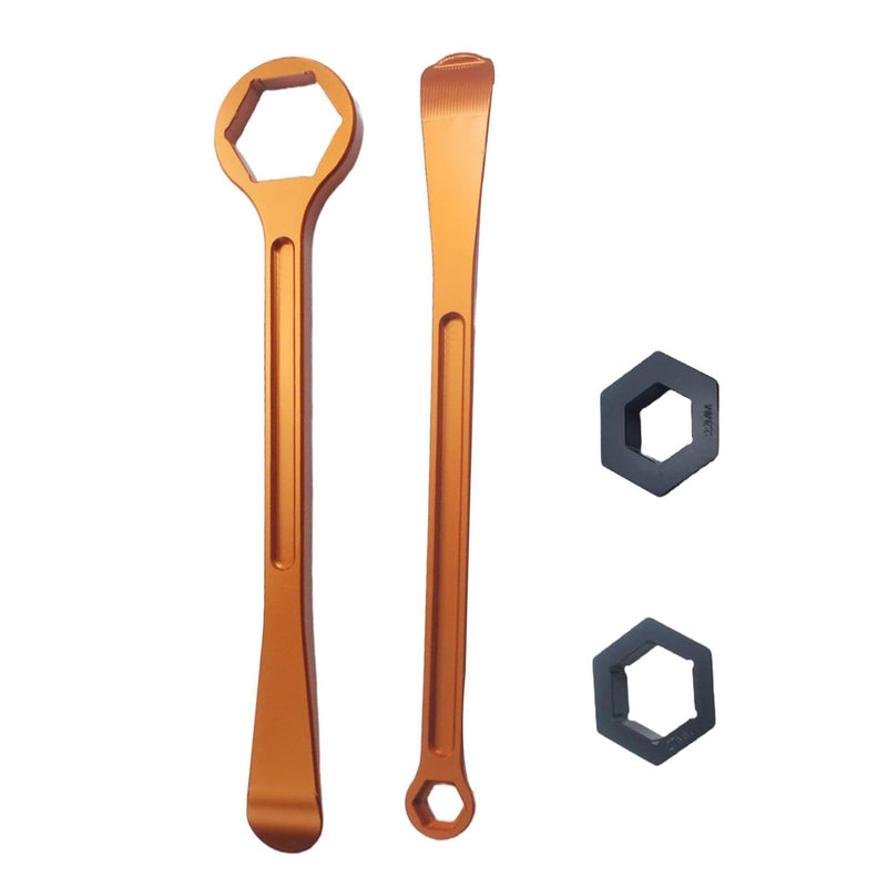 Motorcycle Tyre Iron Tool Kit Levers Hex Wrench Spanner Head Tire Change 10mm 13mm 32mm 27mm 22mm 0.87'' 1.06''0.51''0.39'' 1.26'' Tire Repair Tool For EXC SX XC Motorbike Dirt Pit Bike (Orange) Orange