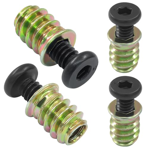 Threaded Inserts for Wood Furniture, 1/4-20 x 19/32", 30 Sets