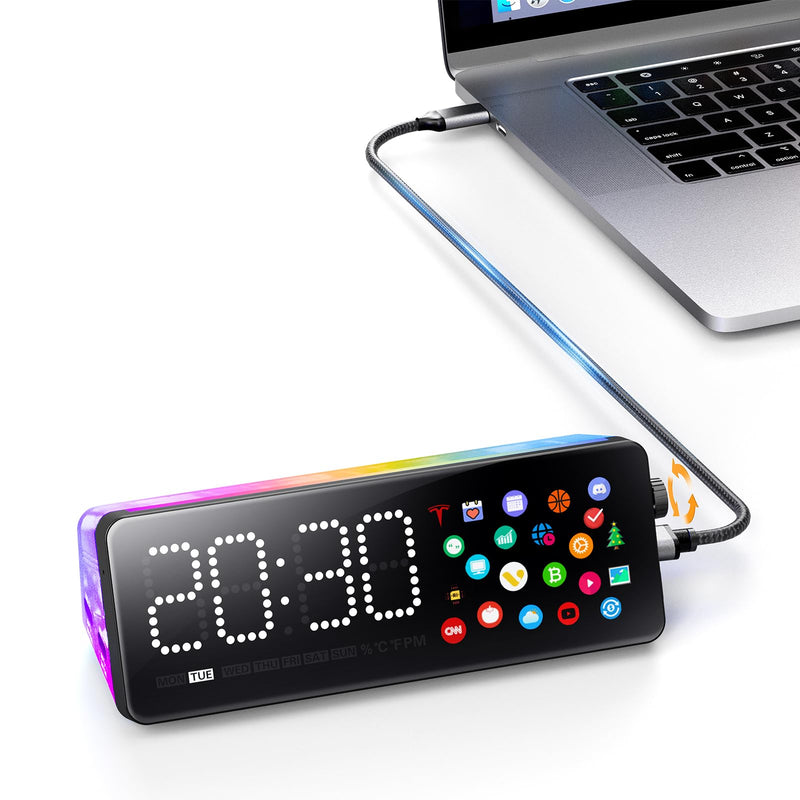 Laptop Docking Station (7-in-1), Docking Station with Screen, Multiple Built-in Apps, USB C Dock with HDMI 4K@60Hz, 90W Max Power Delivery, 1 Gbps Ethernet, USB C Hub for Mac/Dell/HP black grey