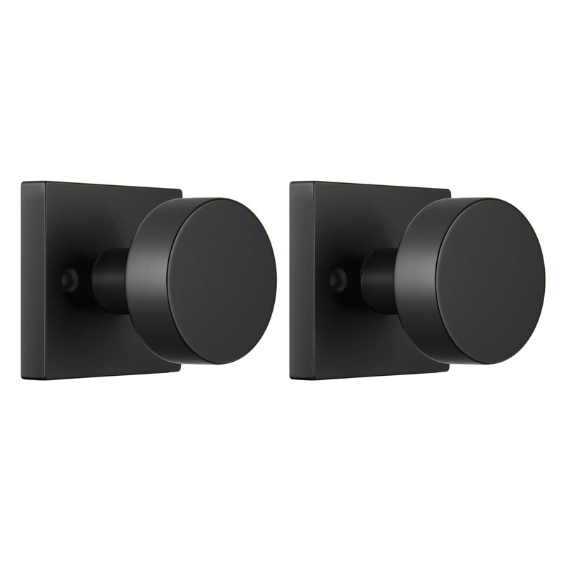 Black Dummy Door Knob, Heavy Duty Closet Door Knob, Square Individual Dummy Door Knob Single Side (2 Pieces/1 Pack) Black 1