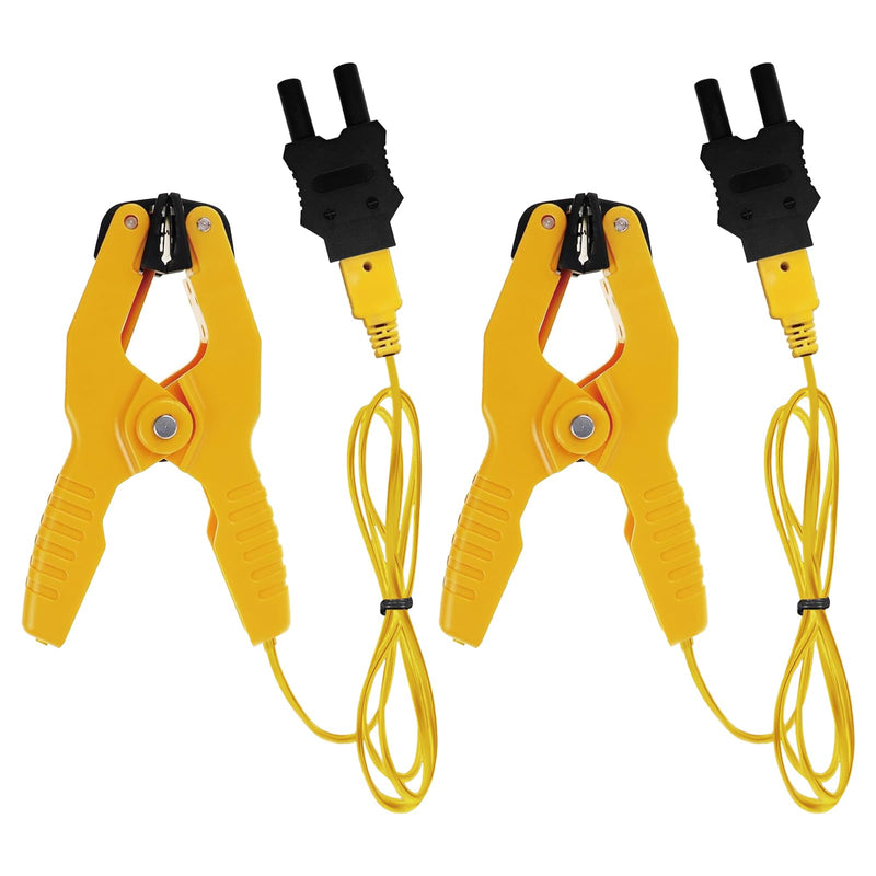 2 PCS HVAC Temperature Clamp with Banana Plug Adapter, K-Type Thermocouple Clamp Pipe Temp Clamp for HVAC/Multimeter, Temperature Sensor Probes Measures -40~392℉(-40~200℃) (BEIO 003 2PCS) BEIO 003 2PCS