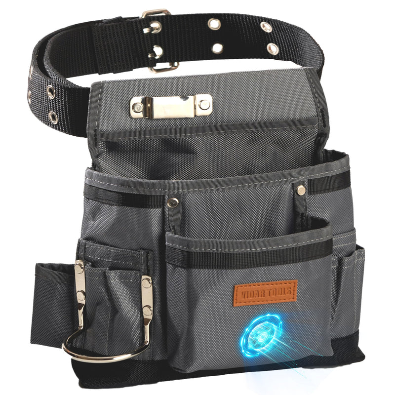 VIDAR TOOLS Small Tool Belt Pouches,Tool Belts for men,magnetic tool belt,11-Pockets,Electrician Construction,Carpentry.Heavy Duty nylon belt with metal buckle.1680D Oxford. DB-02