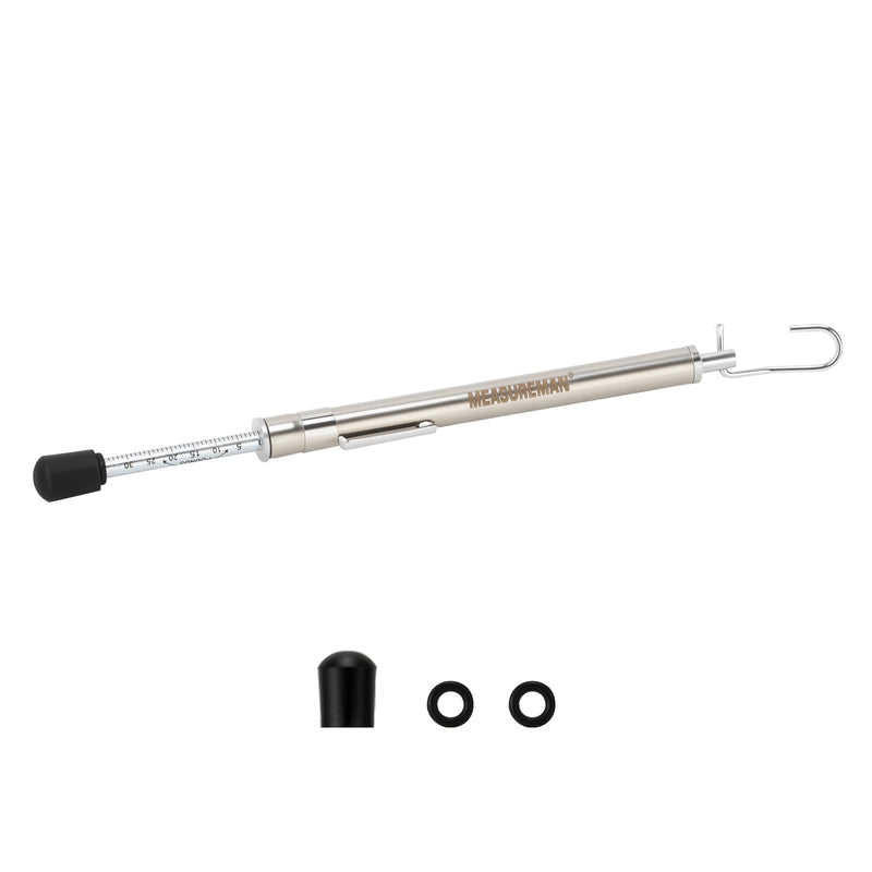 MEASUREMAN Dual-End Door Force Gauge, 0-35 Lbs/16kg Push Pull Tester, Stainless Steel Body with Hook, Door Closer & Lock Adjustment 0-35 Lbs / 16kg & with Hook