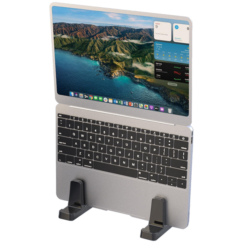 Ergonomic Vertical Laptop Stand – Space-Saving Cooling Laptop Stand for Desk Organization, Portable Stand, Compatible with MacBook Air Pro, Dell, HP, Lenovo, Tablets That Can Open 180°