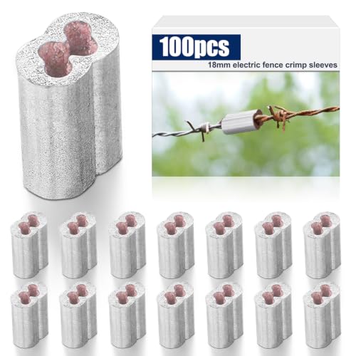 100 Pcs Barbed Wire Crimp Sleeves 2-3 for 12.5 Ga, 18 mm 100