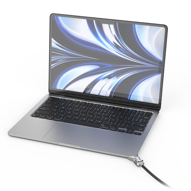 Compulocks Ledge Adapter for MacBook Air 13-inch (M2/M3/M4/M5) (Corner Lock) with Keyed Lock Silver | Secure aluminum MacBook security lock by Compulocks