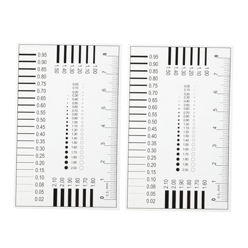 High Precision Crack Width Measurement Tool 2-Pack Film Ruler for Spot Inspection and Surface Defect Detection with Transparent Scale for Construction and Material Analysis