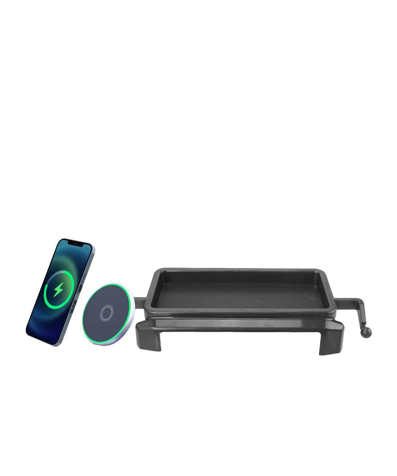 Car Phone Holder for Toyota Tacoma 2024 2025 Accessories Apply to 8 Inch Touch Screen 15W Fast Wireless Charger Screen Fixed Clip Cell Phone Mount with Dashboard Storage Tray fit for Toyota Tacoma 2024 2025 (8 Inch Screen)