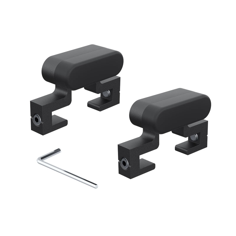 Easelife Barn Door Stopper 2pcs, Sliding Door Stop for 1-9/16" Top Track with Hex Wrench & Rubber Buffer, Anti-Derailment Hardware for Single and Double Barn Doors, Black