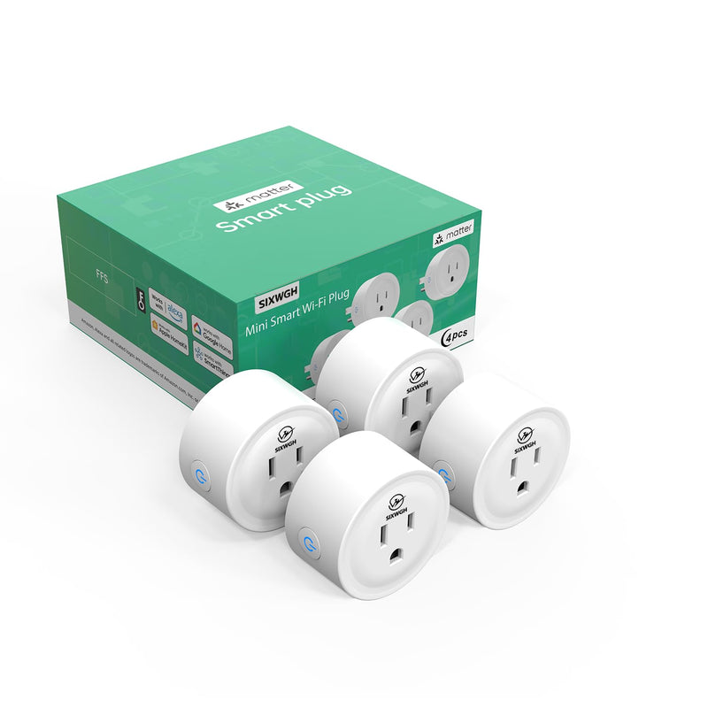 Matter Smart Plug, Compatibility with Apple HomeKit, Google Home, Alexa & SmartThings, Easy Setup, Timer Outlet, 2.4GHz WiFi Only, Matter Hub Required (4 Pack) 4 Pack