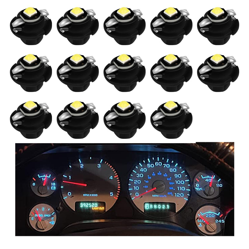 Instrument Gauge Cluster Panel Speedometer White LED Lights Bulbs Kit replacement Compatible with 2002-2006 Dodge Ram 1500 2500 3500, Pack of 14