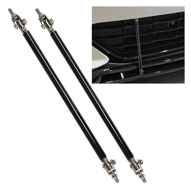 2PCS Adjustable 8"-11" Splitter Strut Rods, Car Front Bumper Lip Splitter Diffuser Support Tie Bars, Universal Automotive Bumper Carrier Support Rod Compatible with Most Vehicles (Black) Black