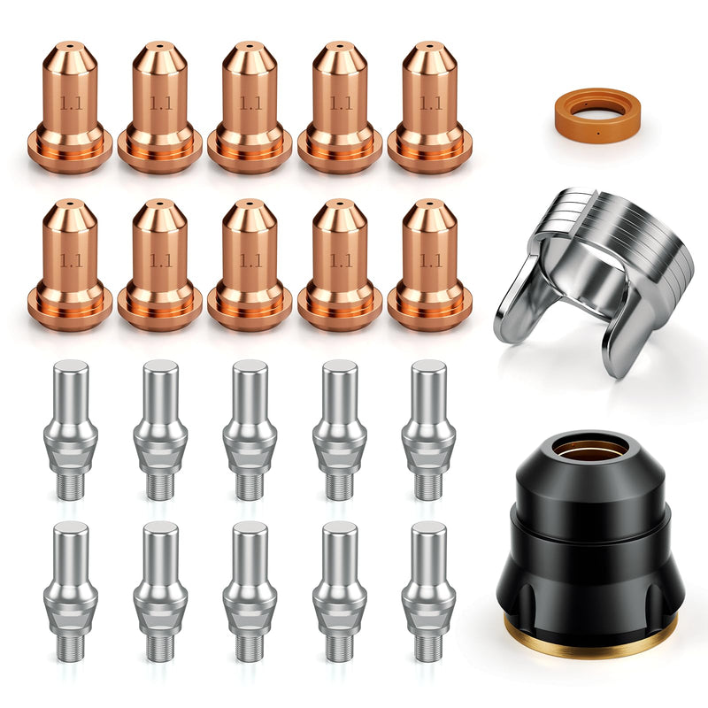 ARCCAPTAIN 23Pcs IPT60 Plasma Cutter Torch Consumables, .045" Plasma Cutter Accessories for ARCCAPTAIN CUT55 NON-HF, CUT55 MP and CUT60 Non-HF, Work with 50-60A Current .045"