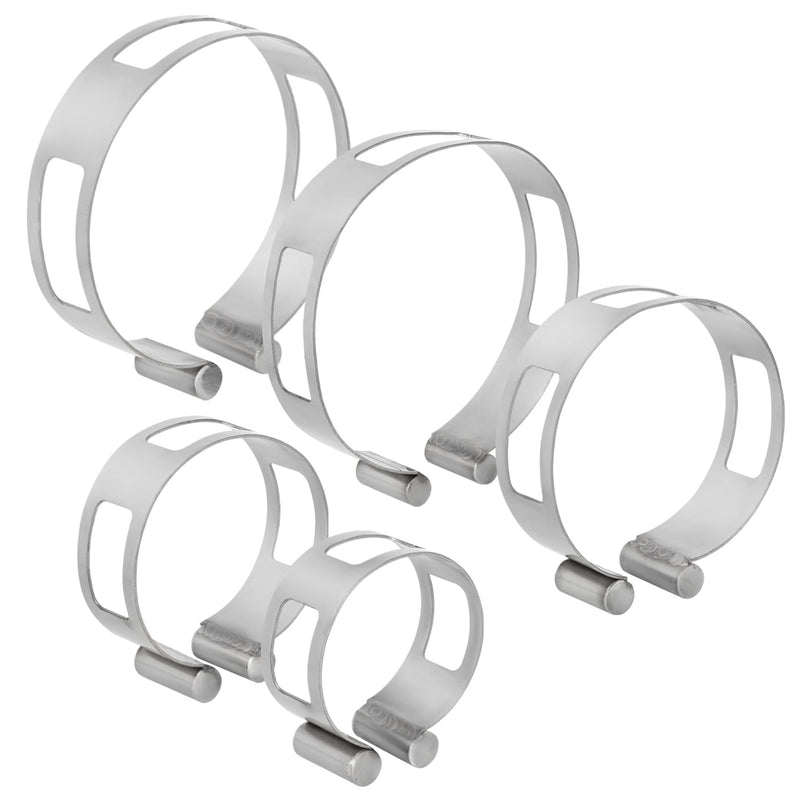 5PCS Stainless Steel Exhaust Pipe Tacking Band - 2" to 4" Sizes | Clamp - On Exhaust Pipe Welding Clamp for Welding Fabrication, Corrosion - Resistant & Tool - Free Installation Medium