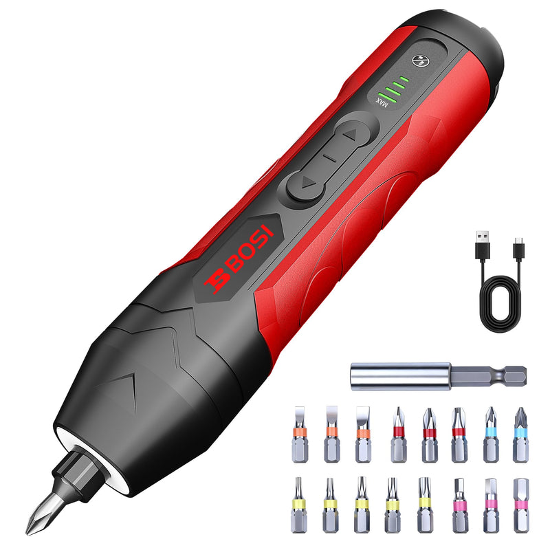 B Bosi Tool 4.2V Electric Screwdriver, Repair Tool for Electronics Phone, Electric Screwdriver Cordless Includes Bit Set, USB Charging Cable, Bit Connector