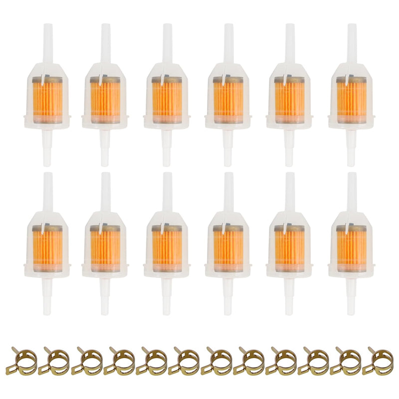 5/16 & 1/4 Inline Magnetic Fuel Filter for Lawn Mower, Small Engine, Kohler, John Deere, Kawasaki - High Flow Gas Filter with Magnet Replacement (12-Pack) Magnetism