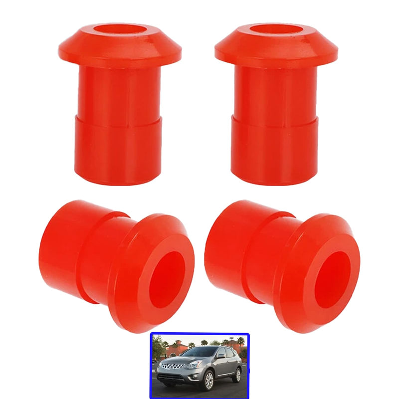 4Pcs Polyurethane Subframe Bushing Kit,Compatible With Nissan Rogue 2008-2013,Front & Rear Sub Frame Bushing Kit Replaces 54466-JD000 54467-BR00A,Red