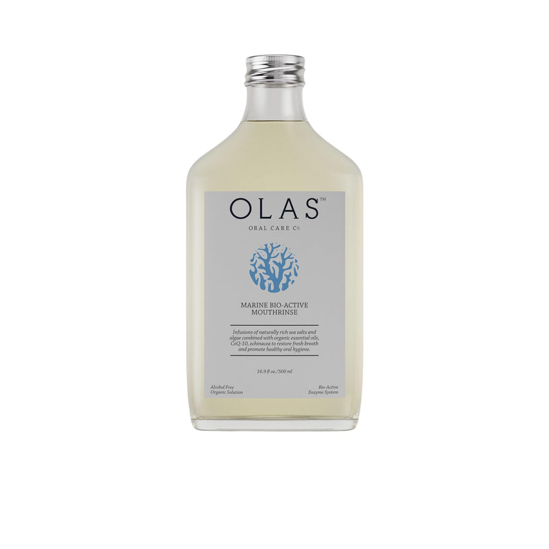 Olas Alcohol Free Mouthwash & Oral Rinse - Marine Bio-Active Mouth Rinse With Essential Oils & Antioxidants for a Healthy Oral Microbiome - Fluoride Free Natural Mouthwash (500 ml) 16.9 Fl Oz (Pack of 1)
