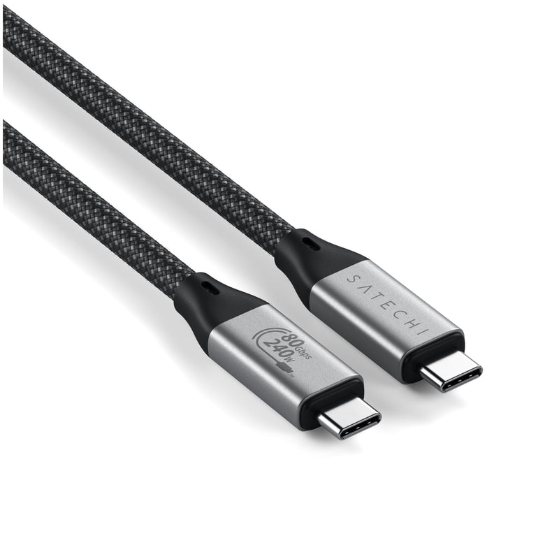 Satechi USB4 V2 Pro Cable, USB C Cable 1.2m/ 3.9ft, up to 120Gbps Data Transfer, 240W Power Delivery, 8K Display, Thunderbolt 5/4/3 Compatible, for MacBook, Windows and More