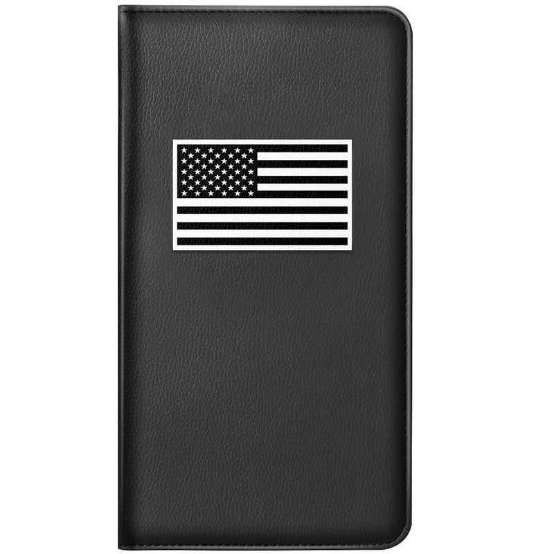 Car Insurance and Registration Card Holder | for BMW Ford Tesla Cadillac All Cars | Store Cards, ID License & Essential Documents | Premium Leather with Magnetic Closure Black+white Flag