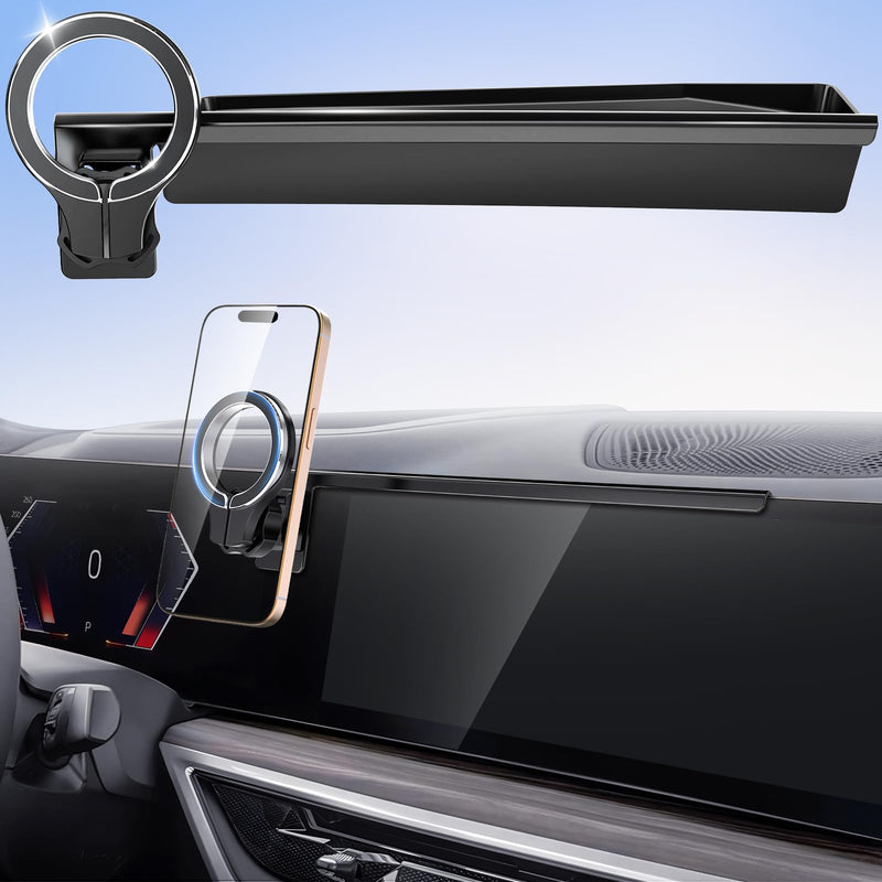 Magnetic Phone Mount for BMW X5/X6 2024-2026 & X7 2023-2026, 14.9in Screen | Clip-On 14.9" Screen Mount With Adhesive Support And Hidden Storage Tray; For Magsafe Iphones Or Phones With Metal Rings