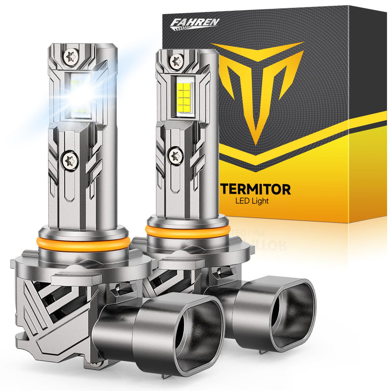 FAHREN 2026 Upgraded 9012/HIR2 Bulb, 𝟕𝟓,𝟎𝟎𝟎𝐋𝐌 𝟏𝟎𝐗 Brightest 6500K 1:1 Mini Size with Cooling Fan, 9012 Gauges Light Kit Bulb, No Adapter Needed Plug And Play, Pack of 2