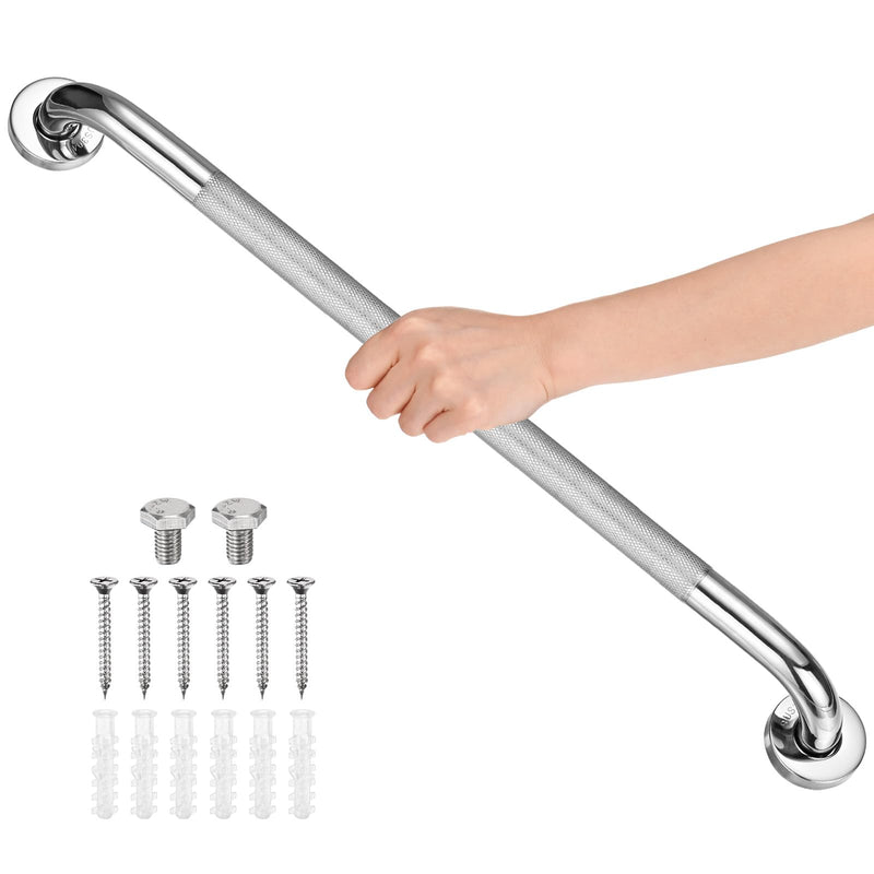 24 Inch Anti Slip Grab Bars for Bathtubs and Showers, Stainless Steel Safety Shower Handle for Bathroom/Toilet/Seniors/Elderly Assist Bath Handle [Chrome] 24 Inch Chrome
