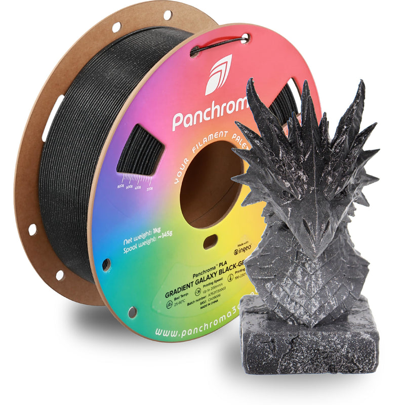 Polymaker Panchroma Gradient Galaxy PLA Black-Grey 3D Printing Filament, 1.75mm 1KG, Premium Gradient PLA, Easy to Print, AMS Compatible, Perfect for Figurines, Models, Toys and Decorative Pieces 001 - 1.75mm Gradient Galaxy Black-grey