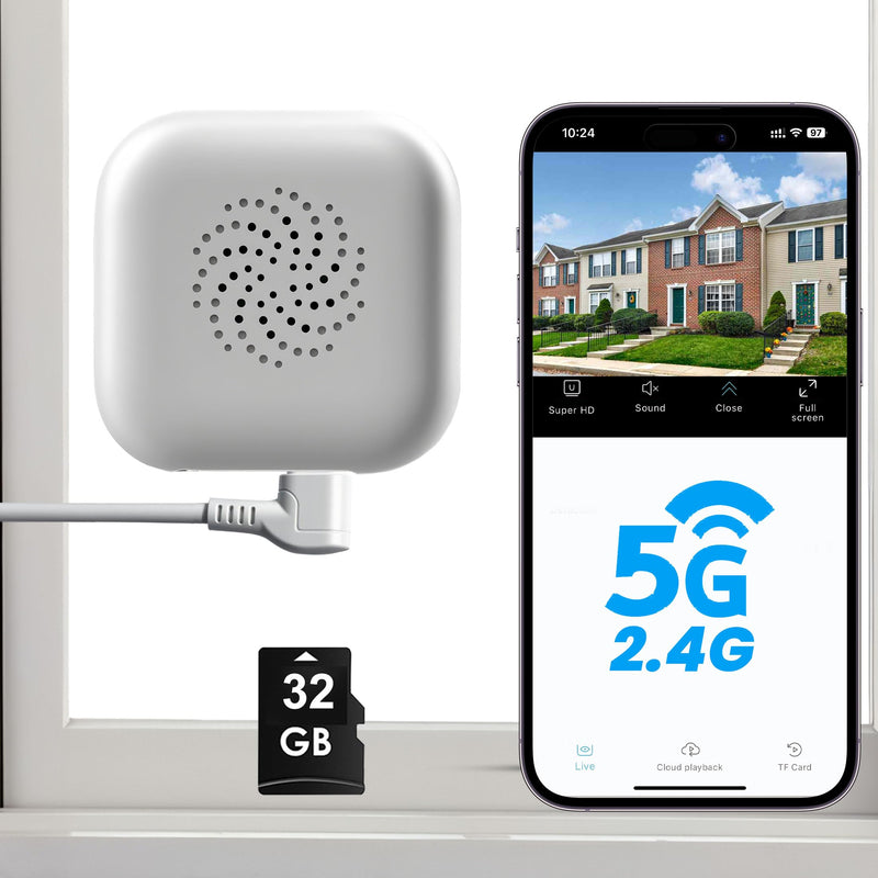 2K 3MP Window Camera, 5GHz & 2.4GHz WiFi Indoor Cameras for Home Security with AI Starlight Color Night Vision, AI Person & Motion Detection, Easy & Quick Install, 24/7 Recording with 32GB SD Card w/32GB SD Card