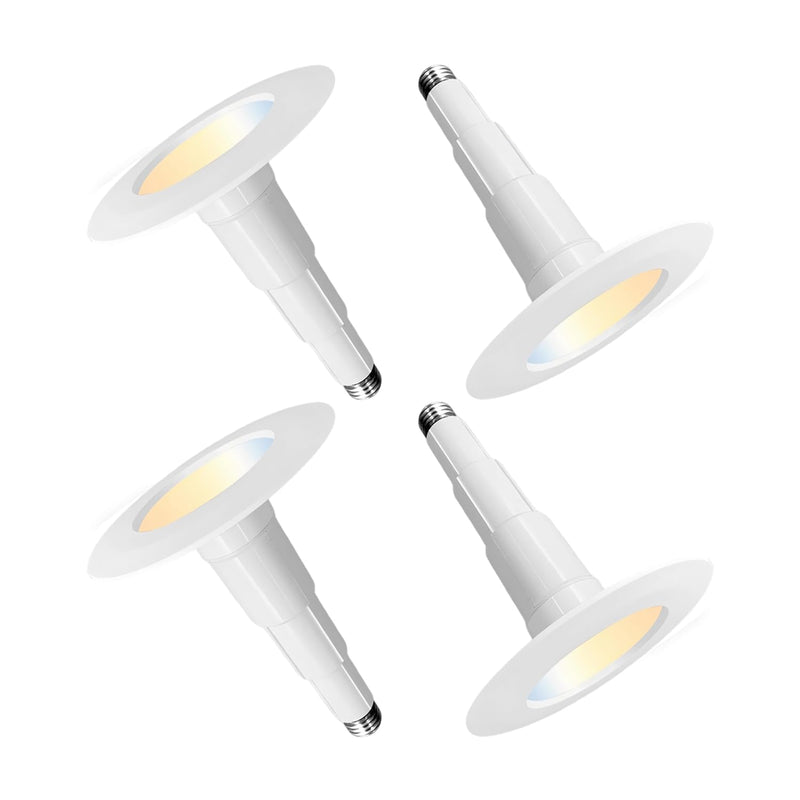 Jolux 4 Inch LED Recessed Lighting,Selectable 2700K/3000K/3500K/4000K/5000K Length Adjustable Retrofit Downlight,8.5W=40W,500LM,Dim,Bevel Trim,Easy Install 4 Pack 5CCT in One (2700K, 3000K, 3500K, 4000K, 5000K) 4 Inch-4 PACK