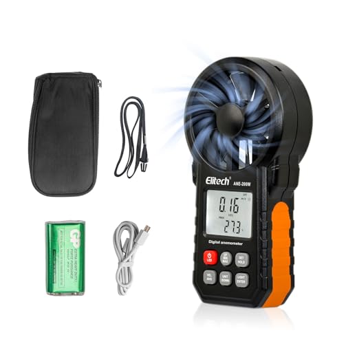Elitech ANE-200W HVAC Anemometer, Air Flow & Temp Meter with Bluetooth US-ANE