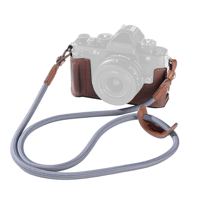 SMALLRIG Camera Case Kit for Nikon Z f, Vintage PU Leather Camera Case Kit, with Enhanced Grip, Scratch-resistant Microfiber Lining, Aluminum Alloy Frame,Shoulder Strap, Brown - 5096