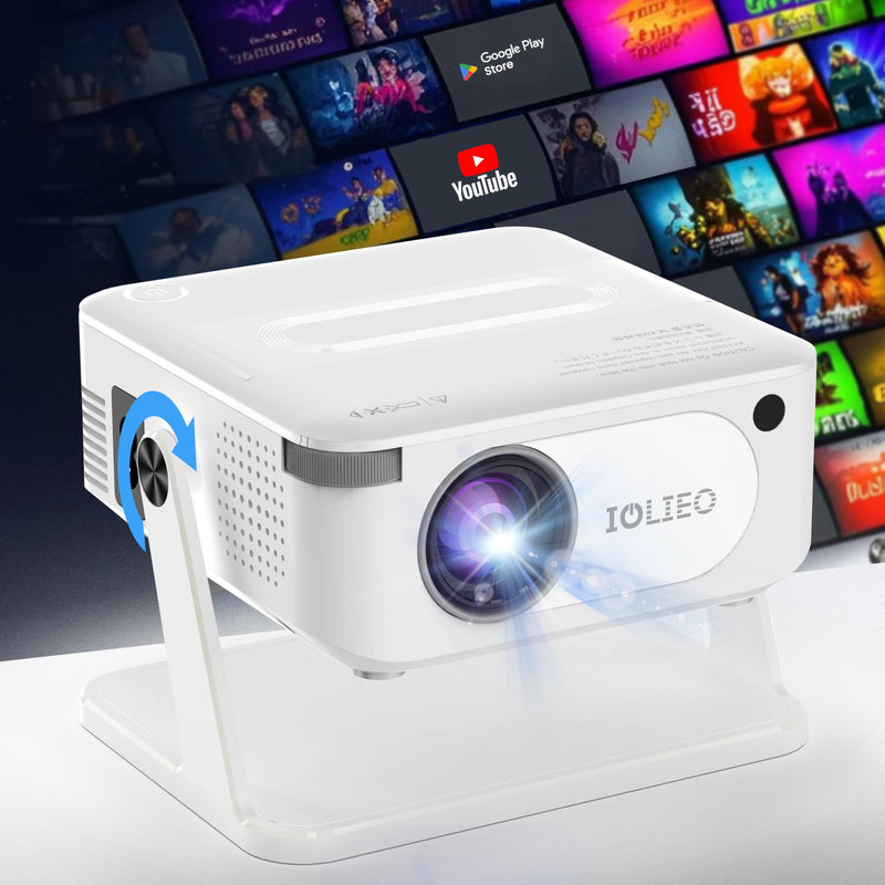 【NEW】Mini Projector with WiFi and Bluetooth,YouTube, Screen Mirroring and more. Full HD 1080P, Indoor/Outdoor Home Movie Projector by IOLIEO HM109