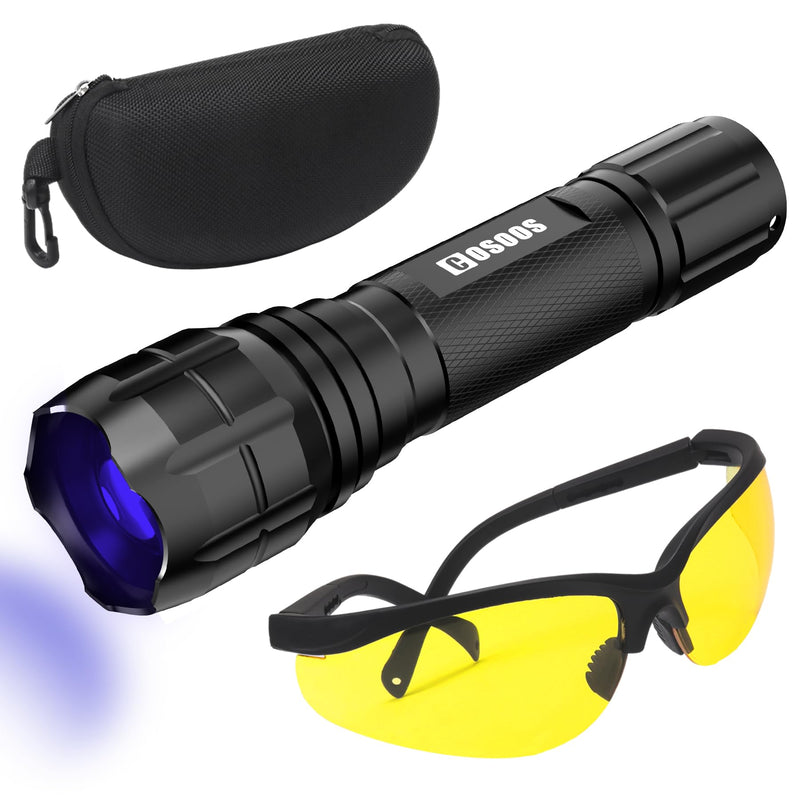 COSOOS Air Conditioner Leak Detector Kit, Rechargeable UV Detection Tool with Protective Glasses, Portable Bag for Automotive Auto Oil AC UV Dye