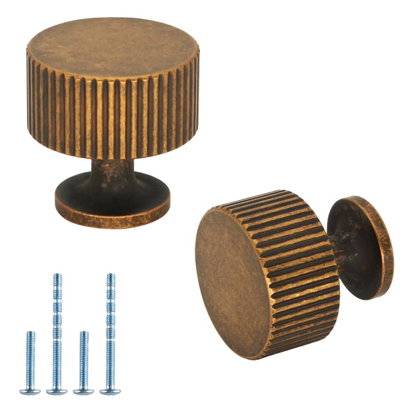 12 Pack Solid Vintage Antique Brass Cabinet Knobs Dresser Knobs, Drawer Pulls for Cabinets, Bathroom, Cupboard, Kitchen Hardware 12