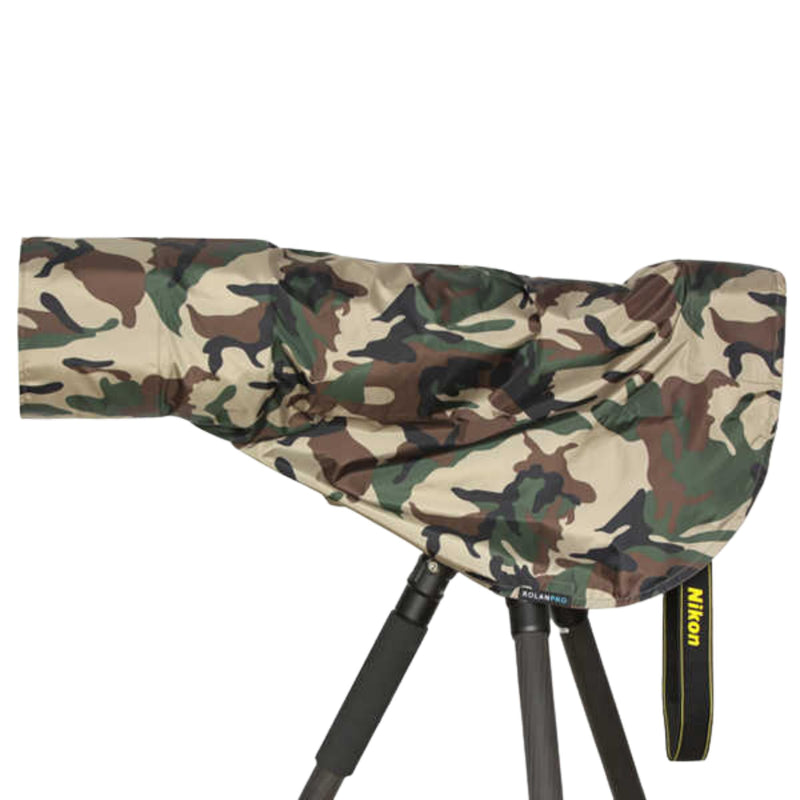 Rolanpro Waterproof Camera Lens Rain Cover Raincoat for Canon RF 200-800mm F6.3-9 is USM Super-telephoto Zoom Lens # Green Camo #Army Green Waterproof M for Canon RF200-800