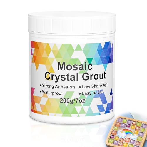 Mosaic Crystal Grout – Translucent Mosaic Grout Filler for Tiles Crafts, No Need to add Water, Essential for Handmade Art Glass Decor, & DIY Craft Projects (7.05oz)
