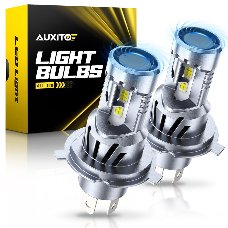 AUXITO H4 LED Bulb, 9003 Light Bulbs, 48000LM, 99% Vehicle Fit, Dual Turbo Cooling Fan, Plug N Play, 3MIN Installation, 20Year+ Lifespan 9003/H4